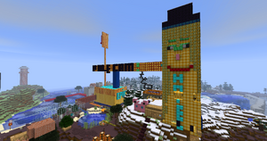 Alek's Hotel after being superficially damaged with dynamite